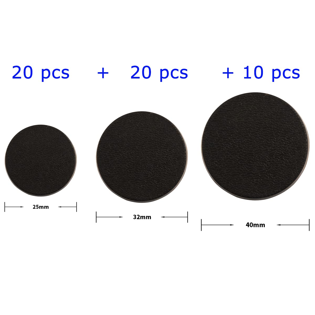 NC EBCO 50Pcs Mix Round Plastic Model Bases 25mm/32mm/40mm for Gaming Miniatures or Wargames Role Playing Board Game Figure Toy