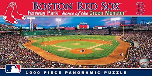MasterPieces MLB Boston Red Sox Stadium Panoramic Jigsaw Puzzle,Fenway Park, Home of the Green Monster, 1000 Pieces