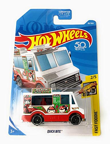 Hot Wheels 2018 50th Anniversary Fast Foodie Quick Bite (Food Truck) 93/365, White