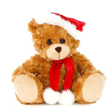 Plushland Adorable Soft and Hairy Santa Teddy Bear, Stuffed Animal Holiday Toys Christmas Accessories - A Perfect Toy Gift for Kids (6 Inches, Xmas