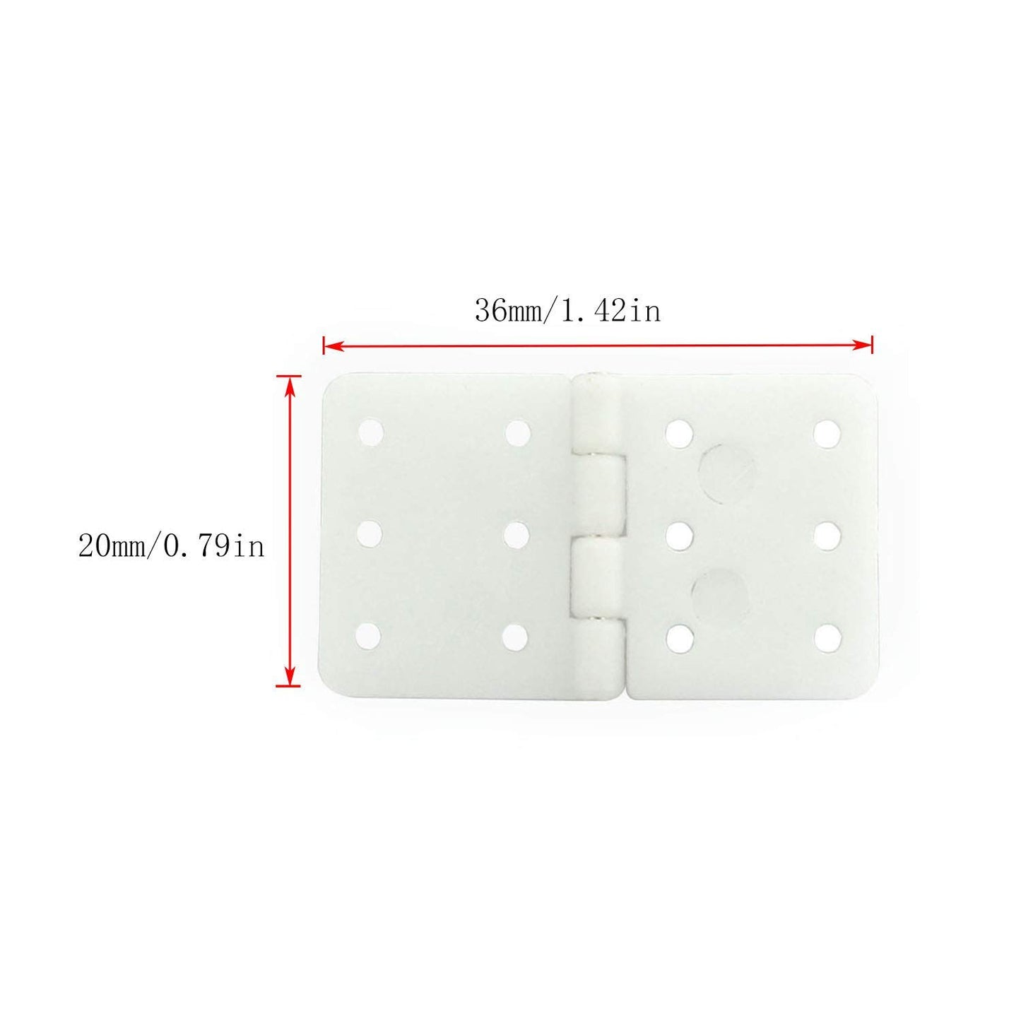 RLECS 20pcs Pinned Nylon Hinge 20x36mm L Size for RC Airplane Plane Parts Model Replacement