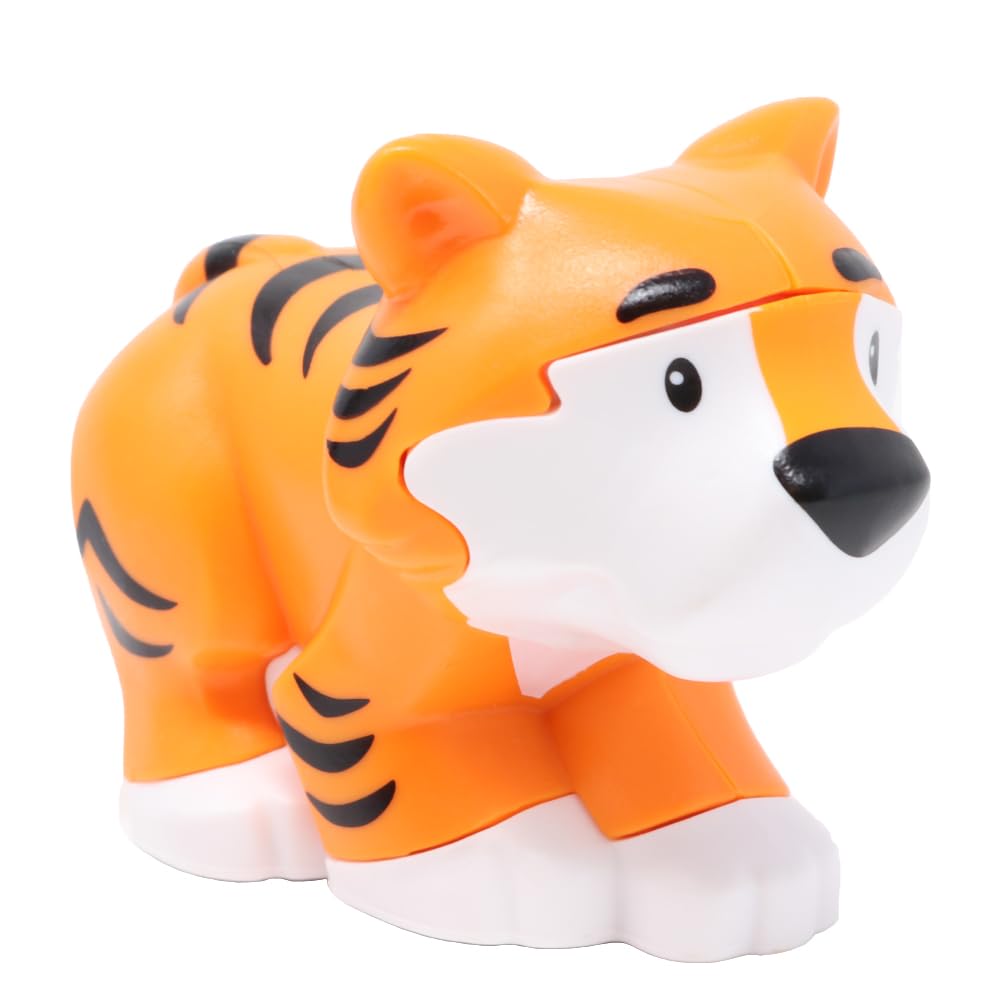 Fisher-Price Replacement Part Little People Noah's Ark Zoo Safari Jungle Animals Playset JLV11 - Replacement Dark Orange Tiger Figure