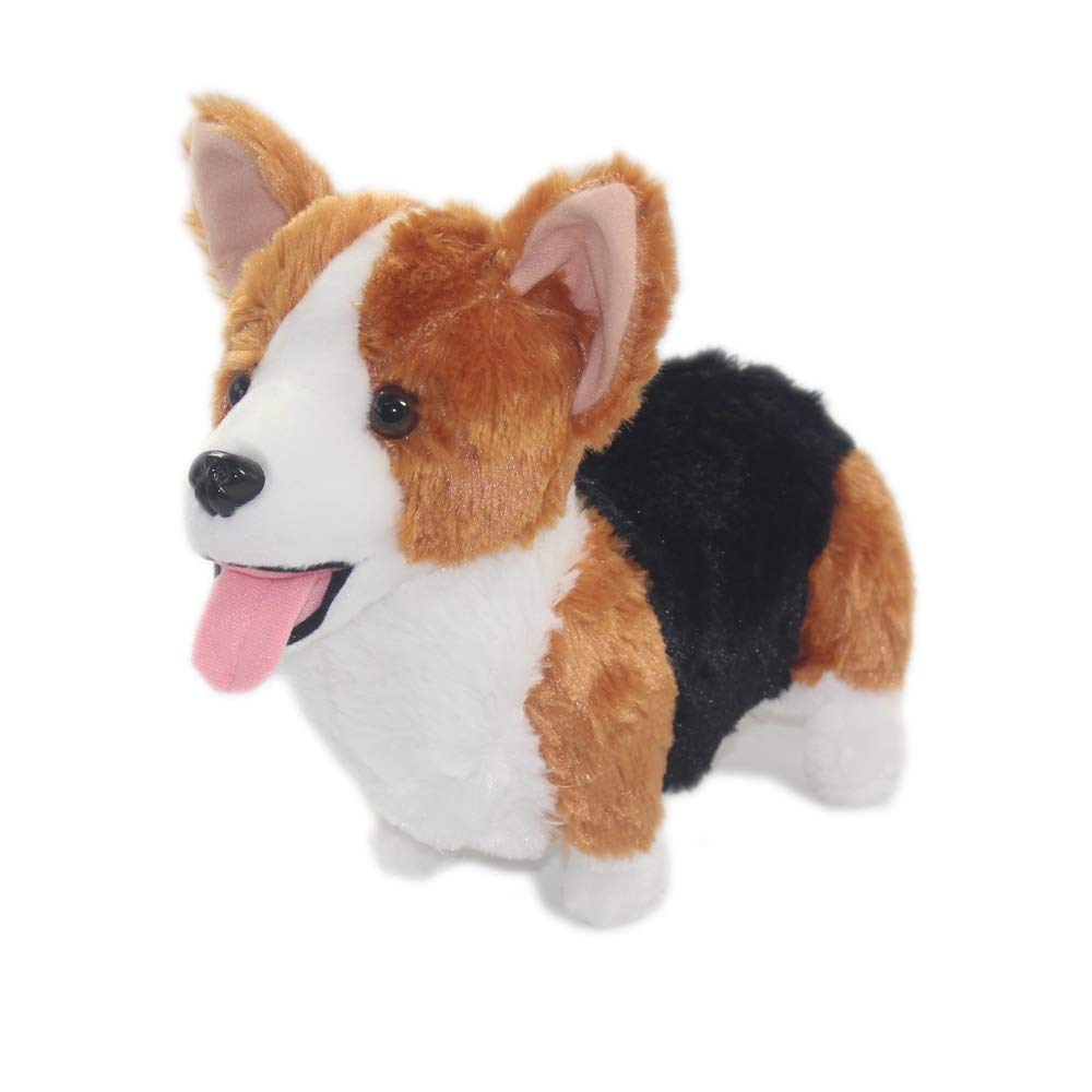 VACHICHI Stuffed Animal Dogs Lifelike Plush Toy Puppy, Tricolor Welsh Corgi,12 Inch