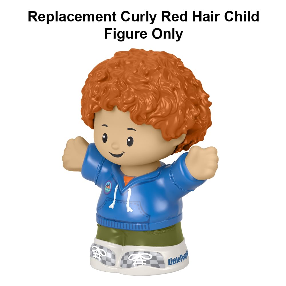 Fisher-Price Replacement Part Little People Family Playset - HBW72 ~ Replacement Curly Red Hair Child Figure ~ Wearing Blue Sweatshirt ~ Works Great