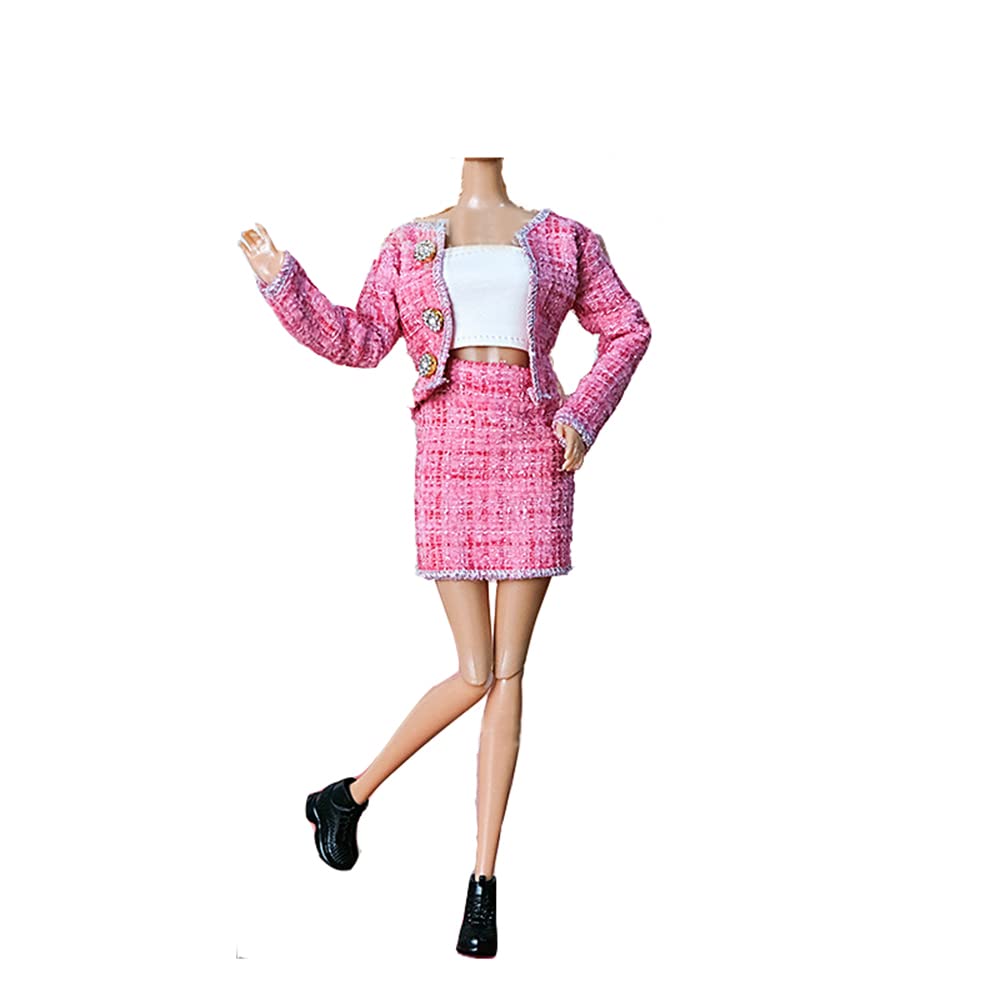 Lance Home Doll Clothes, 5 Sets Fashion Outfits Autumn Dresses Spring Clothes Sweater Pants Shoes Socks Bag for 29cm Dolls Accessories Baby Gifts (A)