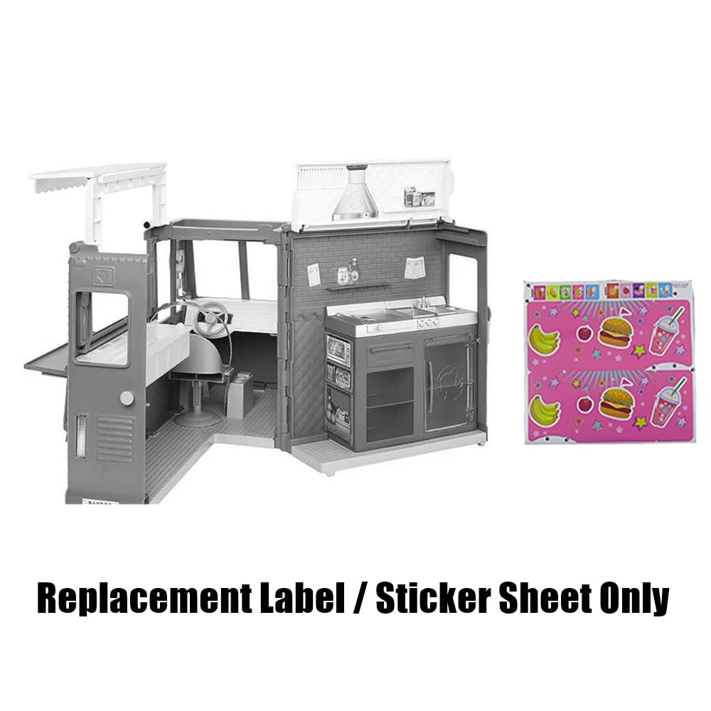Replacement Parts for Fresh 'n Fun Food Truck Barbie Doll Playset - GMW07 ~ Replacement Label/Sticker Sheet