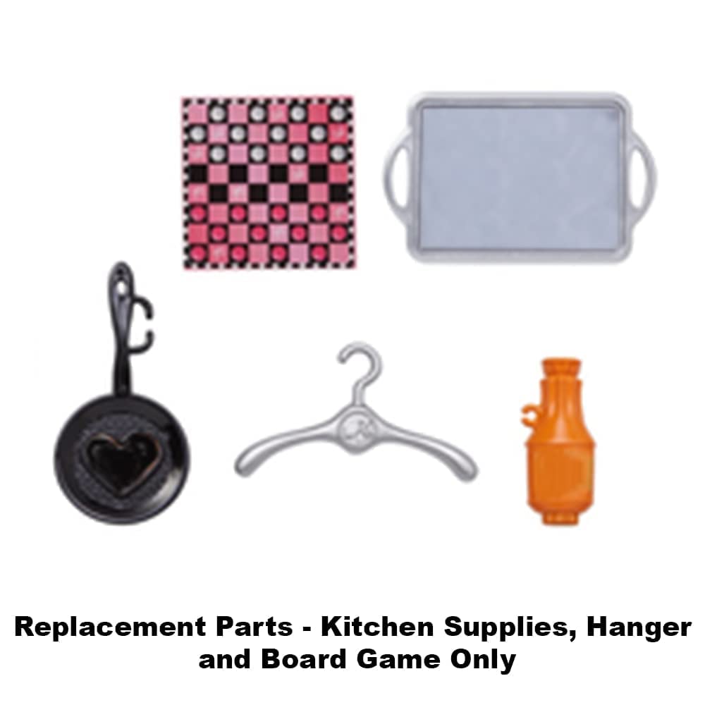 Replacement Parts for Barbie Malibu House Playset - FXG57 ~ Replacement Kitchen Supplies, Hanger and Board Game