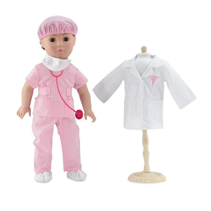Emily Rose 18 inch Doll Clothes 7-PC Doctor Nurse Vet Hospital Scrubs Halloween Costume Gift Set with Includes Stethoscope Accessory | USA Business |