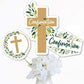 Big Dot of Happiness Confirmation Elegant Cross - Religious Party Centerpiece Sticks, Table Toppers, Festive & Meaningful Decor - 15 Ct