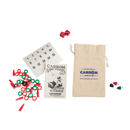 Carrom Board Equipment Set - Includes 44 Playing Pieces, Instruction Manual and Carrying Case - Extra Accessories for Board Games for Adults