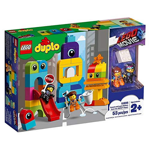 LEGO DUPLO THE LEGO MOVIE 2 Emmet and Lucy’s Visitors from the DUPLO Planet 10895 Building Bricks, 2019 (53 Pieces)