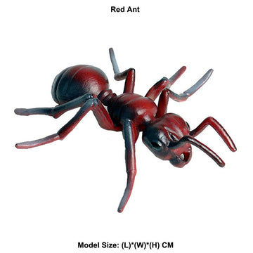 JOKFEICE Realistic Animal Figures Red Ant Figurines Insect Toy, Science Project, Cake Topper, Early Educational Toys Birthday for Toddlers Kids Age 3