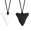 2 PCS Sensory Chew Necklaces - Chew Necklaces for Sensory Kids, Shark Tooth Necklace, Baby Teething Child Chewing Autism Adult, YQZIYOU