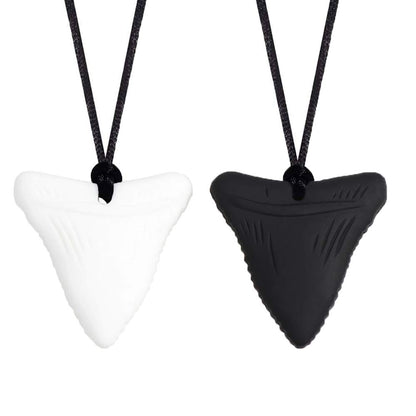 2 PCS Sensory Chew Necklaces - Chew Necklaces for Sensory Kids, Shark Tooth Necklace, Baby Teething Child Chewing Autism Adult, YQZIYOU