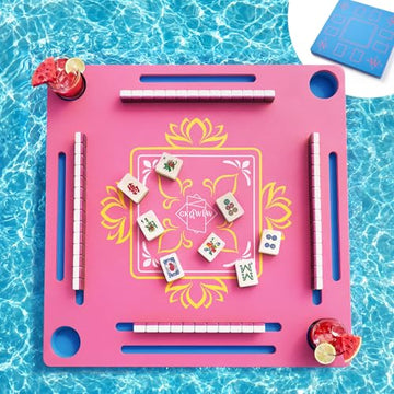 GKQWLW Floating Mahjong Table for Pool, Double-Sided Waterproof Float Game Tray for Mahjong, Poker, Cards, Dominoes Scrabble, Water Game Table