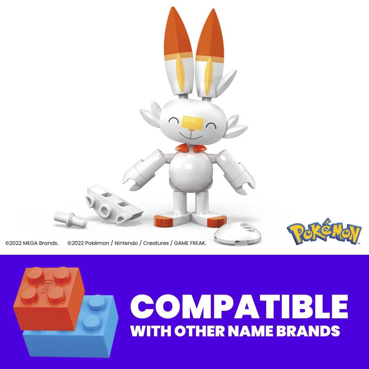 Mega Construx Pokemon Series 17 Scorbunny Figure Building Set with Luxury Poke Ball