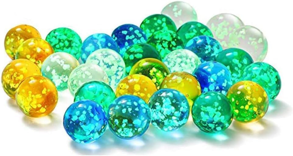 ZLmoue 10Pcs Gold Marbles Glow in The Dark Glass Marbles Ball Luminous Glass Ball Runs,Marble DIY and Home Decoration Dice and Marble(12mm/0.47in)