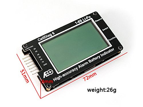 AEC6010 C6 High Accuracy Alarm Battery Indicator Volt Meter Monitor Buzzer Alarm (AEC6010 *1pcs)
