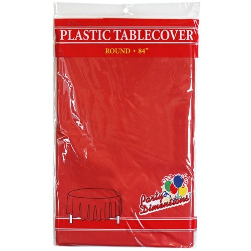 Party Dimensions 84" Round Plastic Tablecovers / Tablecloths - Bundle of 6 - Red, White & Blue