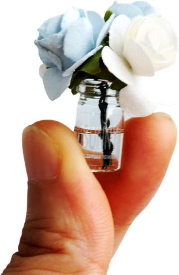 1:12 Scale Miniature Glass Vase for Dollhouse and Diorama Displays, Hand-Painted Flower Bottle for Miniature Gardens, Terrariums and Model Landscapes