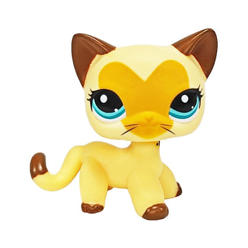 CFCLLBR #3573 Mini Pet Toys Brown Heart Face Short Hair Cat Animal Figure