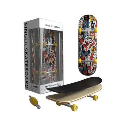 Lently Wood Fingerboards, Mini Fingerboards, 99mmL*29mmW (Big Mouth Cute Dragon) (Graffiti)