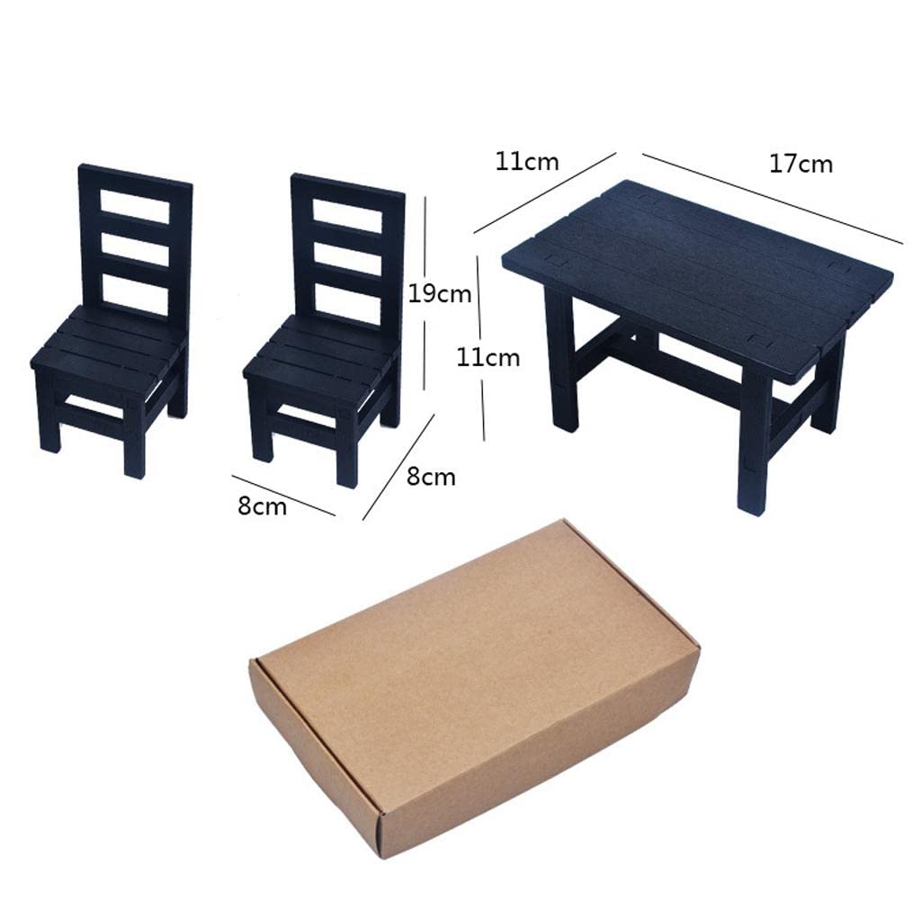 SM SunniMix 1/6 Doll Furniture, Wooden Square Chairs 3pcs/Set, Dollhouse Dining Room Living Room Decor, 12inch Doll Furnishings Model Toy, White