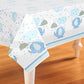Blue Elephant Boy Baby Shower Plastic Tablecloth, 84" x 54"