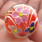 Big Game Toys~22mm (7/8") Dahlia Hand Made Art Glass Marble w/Stand Clear/Red/Blue/Pink Flower
