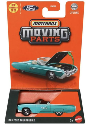 Matchbox Moving Parts 1963 Ford Thunderbird [Teal] 23/50, 1:64 Scale Diecast Toy Vehicle