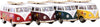 KiNSMART 1962 Volkswagen Classic Bus With Surfboard and Hippy Decals Bus 1:32 Scale 5 Inch Die Cast Metal Model Toy Van, Pullback Acation (1 At