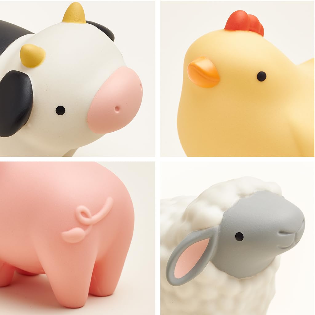 Itzy Ritzy Put & Take Activity Toy - Spill & Fill Sensory Toy with 4 Squeezable Barnyard-Themed Pieces for Infants & Toddlers - Great for Sorting