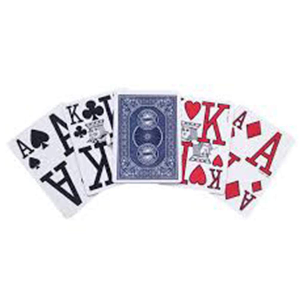 Bicycle Large Print Bridge Size Playing Cards - Easy-to-Read Deck for Seniors - Red or Blue