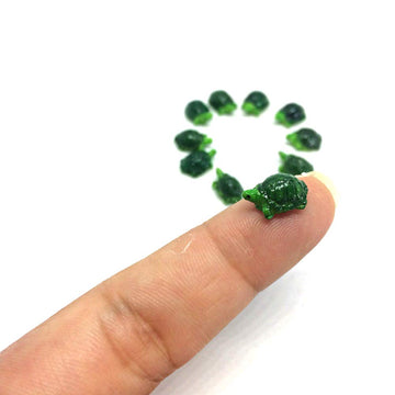 An_Shop 10pcs Artificial Animal Accessories Clay Green Turtle Tortoise Packs Miniature Figurine Mini Decorative for DIY Ornament Craft DIY Dollhouse