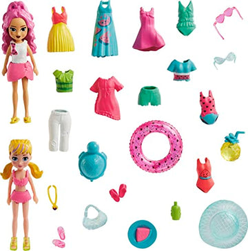 Polly Pocket Playset Fashion Pack Tropical Beach Fun Surprise Element for Girls Ages 4 and Up