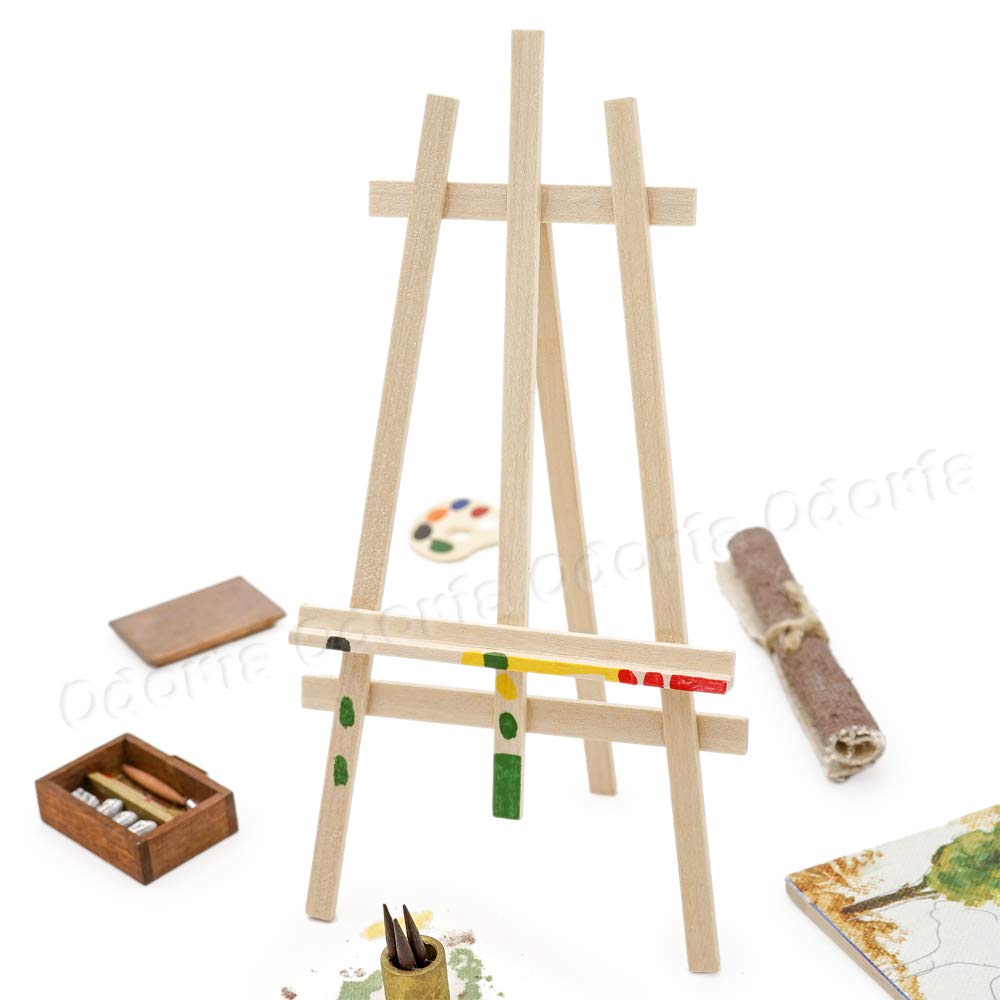 Odoria 1/12 Miniature Set of Paint Easel Dollhouse Decoration Accessories