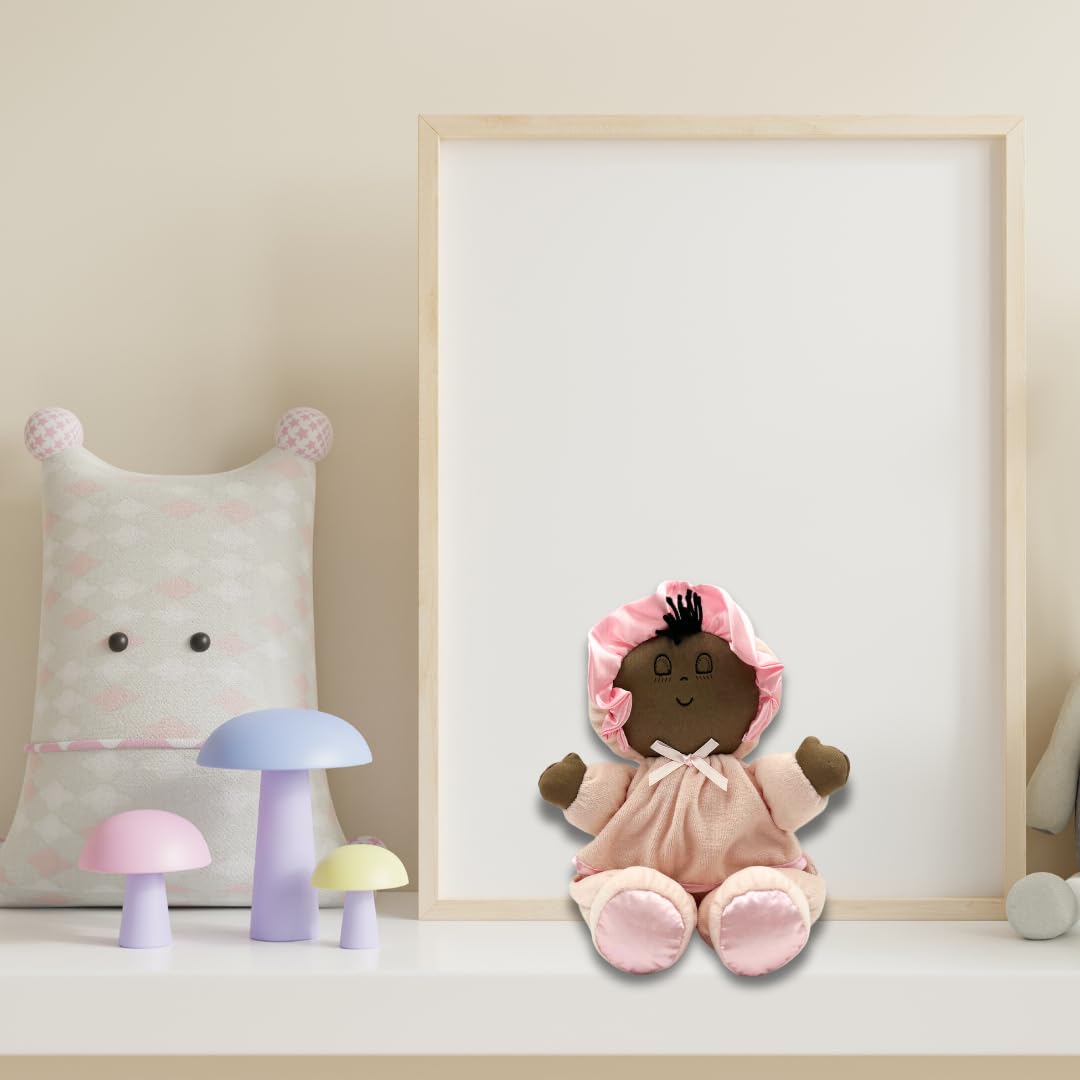 Genius Baby Toys Soft Baby Doll, Multicultural Skin Tones for Black, Brown, Multiracial & Asian Babies, No Hard Parts, Machine Washable, Nontoxic