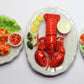 ThaiHonest 3 Assorted Dollhouse Miniature Mix Seafood with Lobster,Tiny Food Dollhouse Accessories for Collectibles