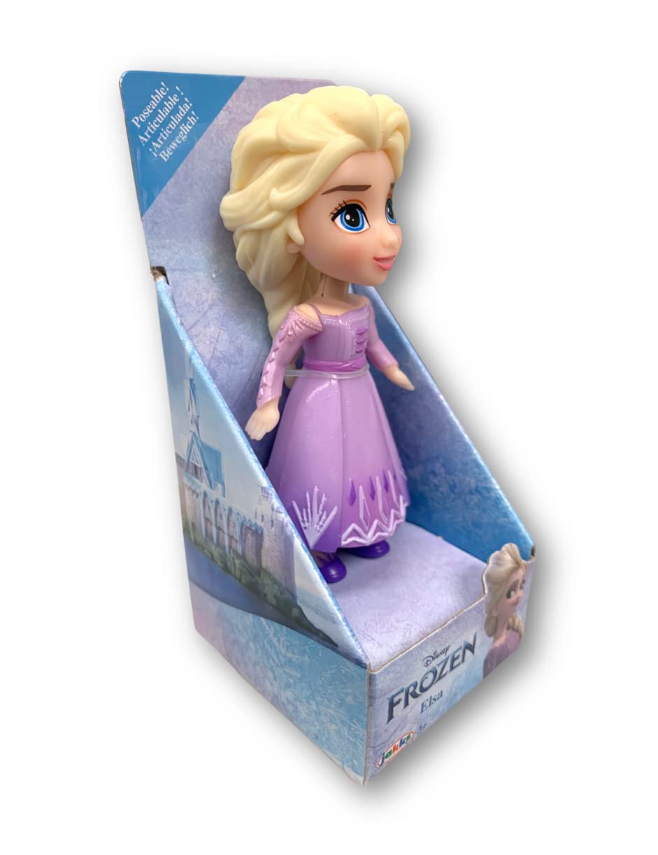 Amarina Packed in Clear Box for Gift Frozen Mini Poseable 3.5inch Doll Choose from All 14 Style Frozen Characters (ELSA Lilac)