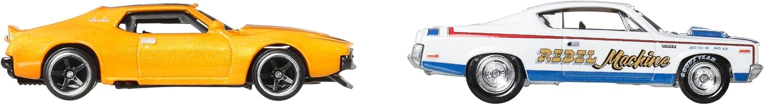Hot Wheels Premium 2 Pack - '71 AMC Javelin/AMC Level Machine Vehicle Toy Minicar 3 Years Old and Multi JBL06
