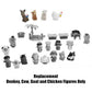 Mattel Replacement Parts for Little-People Christmas Nativity Playset - Replacement Donkey, Cow, Goat and Chicken ~ Works with FPT07, DPX53, J2404 and