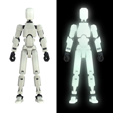 MerryXD T13 3D Action Figure,Assembly Completed Dummy Nova Titan Lucky 13 Action Figure 3D Printed Multi-Jointed Movable Toy Grow in The Dark White