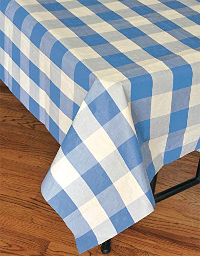 Havercamp Light Blue and White Plaid Table Cover | 54" x 108" | Classic Plaid Collection | Great for Picnic, Barbecue, Cookout, Lumberjack Theme