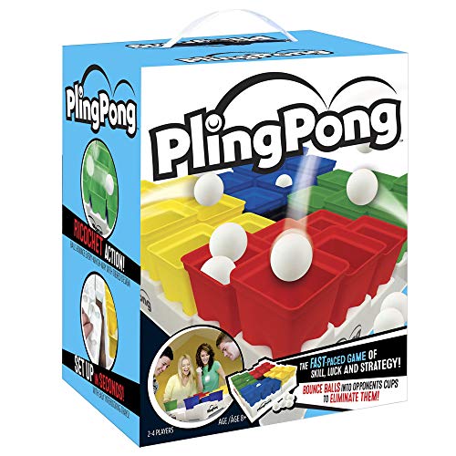 Buffalo Games PlingPong Tabletop Party Game Set - 2-4 Players, Ages 8+ - Family Game Night - Indoor Play, Plinko - Group Fun, Bounce Board
