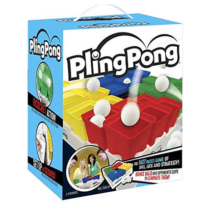 Buffalo Games PlingPong Tabletop Party Game Set - 2-4 Players, Ages 8+ - Family Game Night - Indoor Play, Plinko - Group Fun, Bounce Board