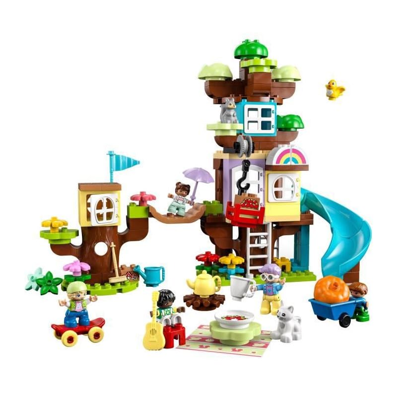 Lego DUPLO 3in1 Tree House 10993 Creative Building Toy for Toddlers, Includes 8 Figures for Teaching Social Skills, Playing Together and Group Play
