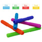 Hollow Teething Tubes Toys for Babies Girls Boys, 6 Pack Silicone Baby Teether Toy Tube for Infants with Nursing Biting Chewing, Chew Straws