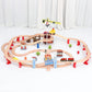 Train Toys Battery Operated Locomotive Trains for Wooden Track, Motorized Train for Toddlers with Magnetic Connection, Compatible with Thomas, Brio