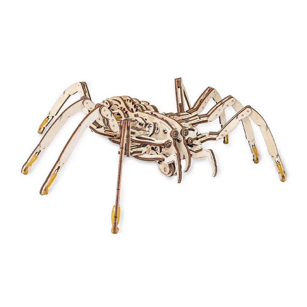 EWA Eco-Wood-Art Spider 3D Wooden Puzzle, Mechanical Model Kit, 293 Pieces, Ages 14+, 9.45 x 13.78 Inches, Wood