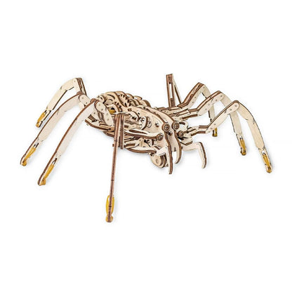 EWA Eco-Wood-Art Spider 3D Wooden Puzzle, Mechanical Model Kit, 293 Pieces, Ages 14+, 9.45 x 13.78 Inches, Wood